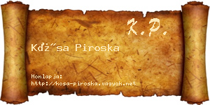 Kósa Piroska névjegykártya
