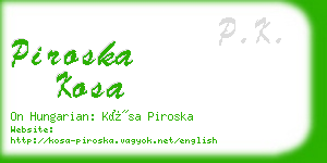 piroska kosa business card